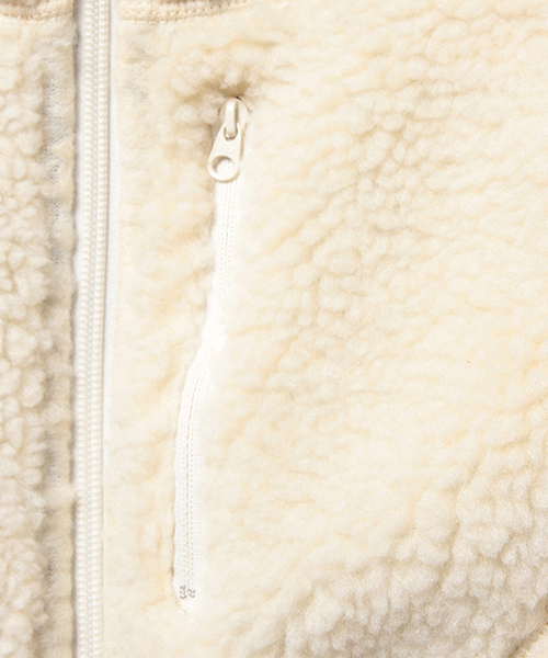 Pilgrim Surf Supply（ピルグリムサーフサプライ）の「Pilgrim Surf+Supply / LINDA Fleece Zip Jacket（ブルゾン・レディース・ナチュラル/ネイビー・0/1）」の4枚目の写真