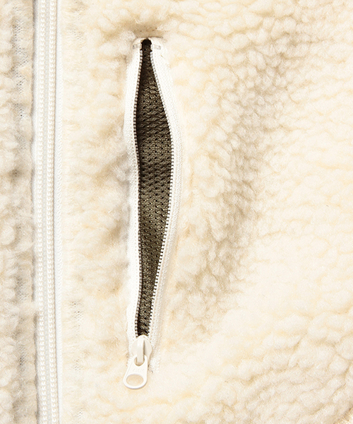 Pilgrim Surf Supply（ピルグリムサーフサプライ）の「Pilgrim Surf+Supply / LINDA Fleece Zip Jacket（ブルゾン・レディース・ナチュラル/ネイビー・0/1）」の5枚目の写真