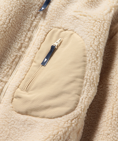 Pilgrim Surf Supply（ピルグリムサーフサプライ）の「Pilgrim Surf+Supply / LINDA Fleece Zip Jacket（ブルゾン・レディース・ナチュラル/ネイビー・0/1）」の20枚目の写真