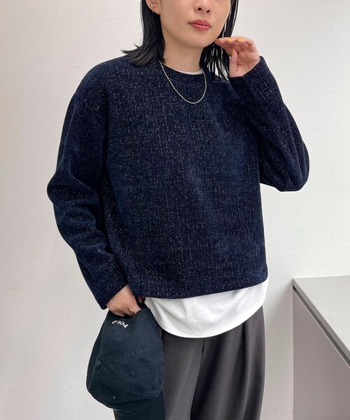 【セール】ラメモールクルーネックプルオーバー（Tシャツ/カットソー）｜fredy emue（フレディエミュ）