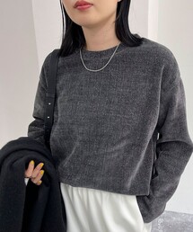 ラメモールクルーネックプルオーバー