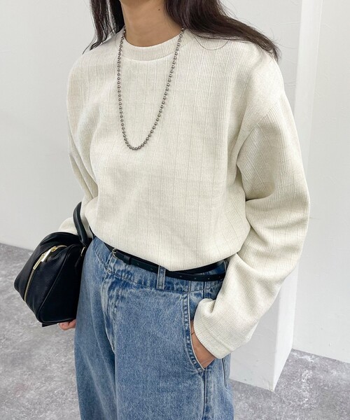 【セール】ラメモールクルーネックプルオーバー（Tシャツ/カットソー）｜fredy emue（フレディエミュ）