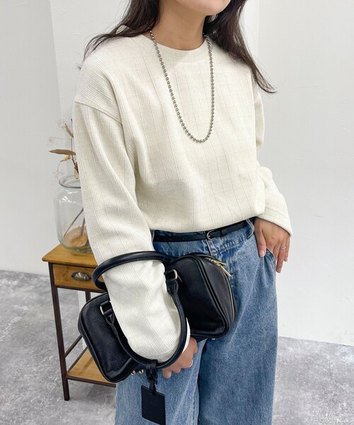 【セール】ラメモールクルーネックプルオーバー（Tシャツ/カットソー）｜fredy emue（フレディエミュ）