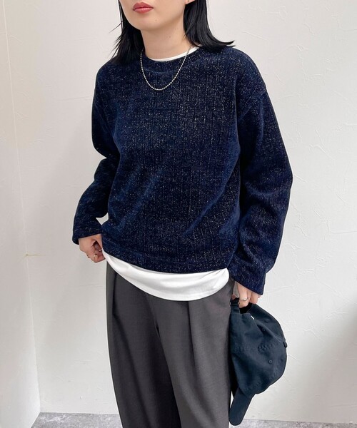 【セール】ラメモールクルーネックプルオーバー（Tシャツ/カットソー）｜fredy emue（フレディエミュ）