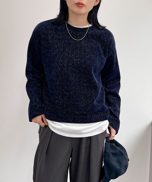 【セール】ラメモールクルーネックプルオーバー（Tシャツ/カットソー）｜fredy emue（フレディエミュ）