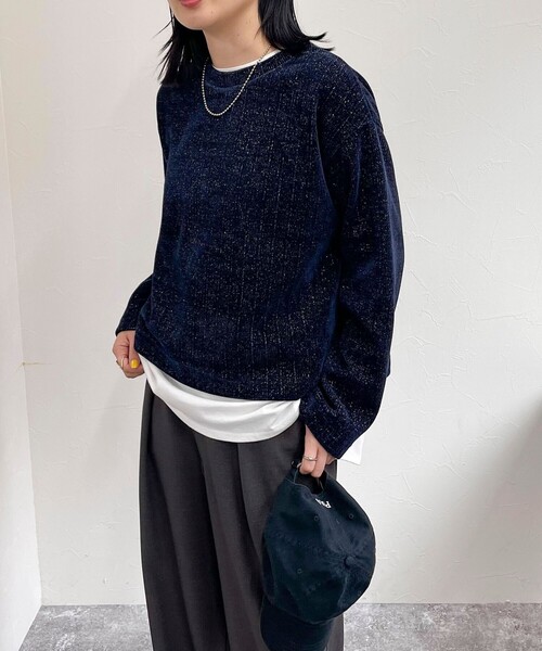 【セール】ラメモールクルーネックプルオーバー（Tシャツ/カットソー）｜fredy emue（フレディエミュ）