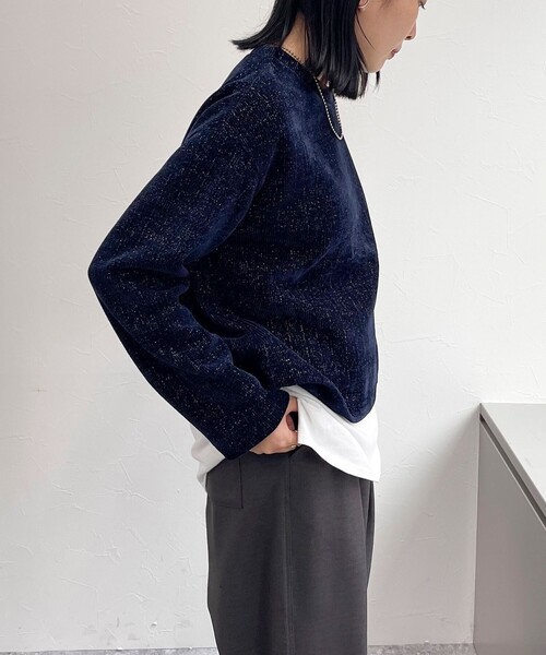 【セール】ラメモールクルーネックプルオーバー（Tシャツ/カットソー）｜fredy emue（フレディエミュ）