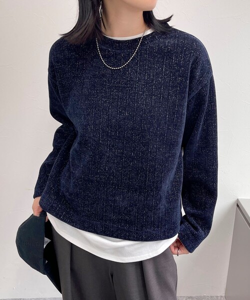 【セール】ラメモールクルーネックプルオーバー（Tシャツ/カットソー）｜fredy emue（フレディエミュ）