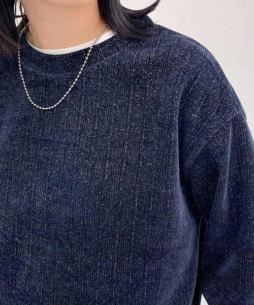 【セール】ラメモールクルーネックプルオーバー（Tシャツ/カットソー）｜fredy emue（フレディエミュ）