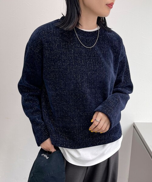 【セール】ラメモールクルーネックプルオーバー（Tシャツ/カットソー）｜fredy emue（フレディエミュ）