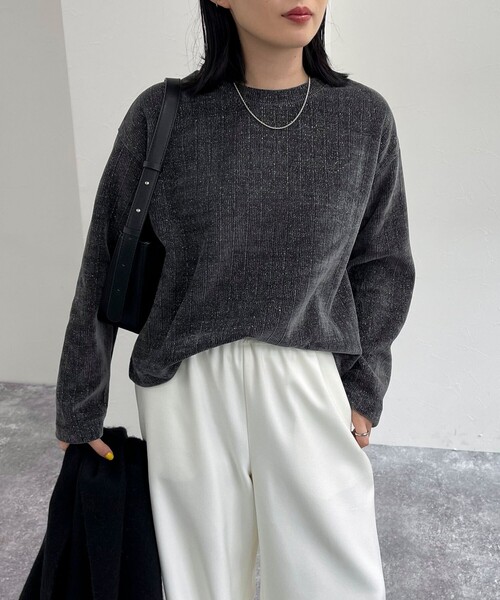 【セール】ラメモールクルーネックプルオーバー（Tシャツ/カットソー）｜fredy emue（フレディエミュ）