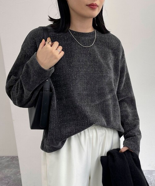 【セール】ラメモールクルーネックプルオーバー（Tシャツ/カットソー）｜fredy emue（フレディエミュ）