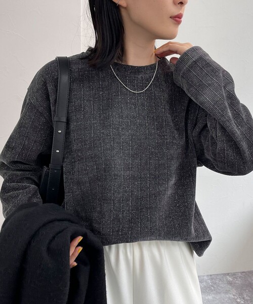 【セール】ラメモールクルーネックプルオーバー（Tシャツ/カットソー）｜fredy emue（フレディエミュ）