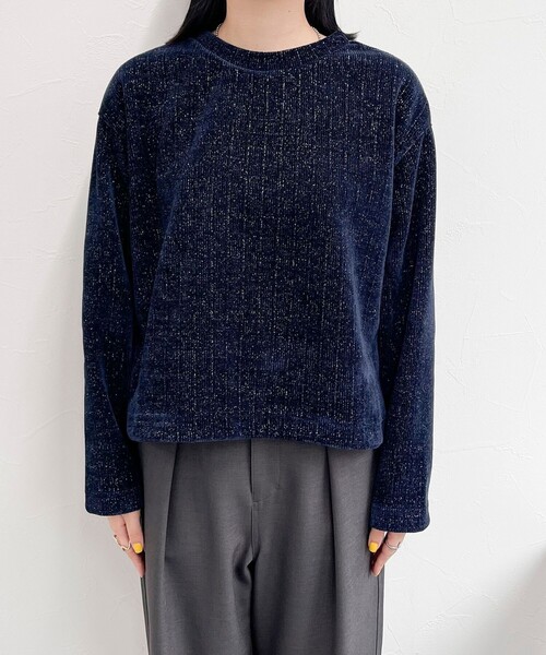 【セール】ラメモールクルーネックプルオーバー（Tシャツ/カットソー）｜fredy emue（フレディエミュ）