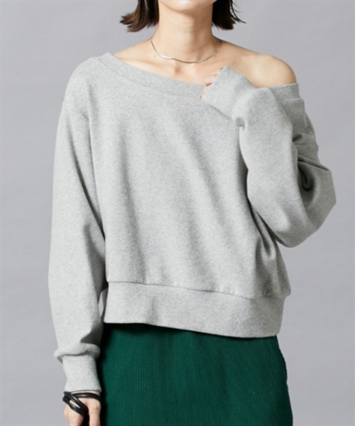 nissen（ニッセン）の「表起毛短丈スウェットトップス（スウェット・レディース・オフホワイト/杢グレー/ブラック/レッド・LL/L/M/S）」の14枚目の写真