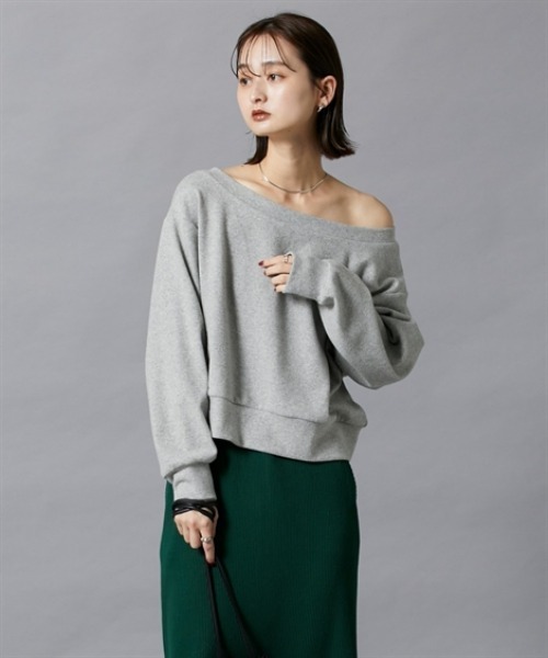 nissen（ニッセン）の「表起毛短丈スウェットトップス（スウェット・レディース・オフホワイト/杢グレー/ブラック/レッド・LL/L/M/S）」の19枚目の写真