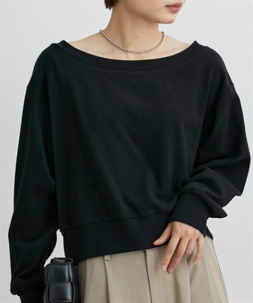 nissen（ニッセン）の「表起毛短丈スウェットトップス（スウェット・レディース・オフホワイト/杢グレー/ブラック/レッド・LL/L/M/S）」の20枚目の写真