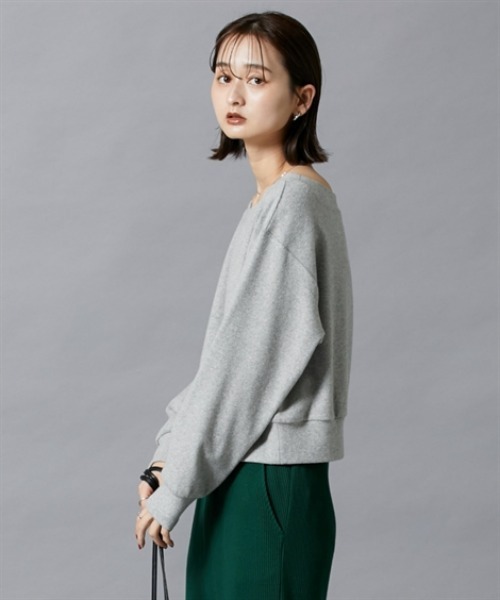 nissen（ニッセン）の「表起毛短丈スウェットトップス（スウェット・レディース・オフホワイト/杢グレー/ブラック/レッド・LL/L/M/S）」の18枚目の写真