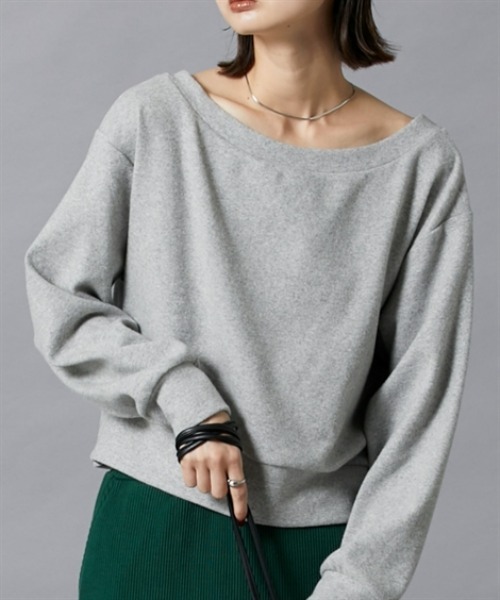 nissen（ニッセン）の「表起毛短丈スウェットトップス（スウェット・レディース・オフホワイト/杢グレー/ブラック/レッド・LL/L/M/S）」の13枚目の写真