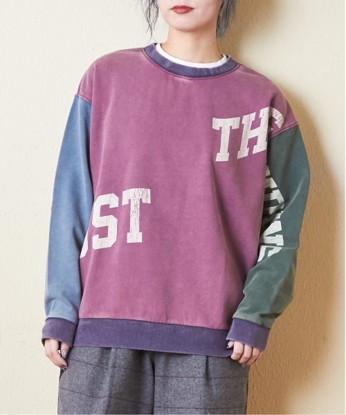 【セール】30/10スウェットパウダー加工ロゴプルオーバー（スウェット）｜CUBE SUGAR（キューブシュガー）