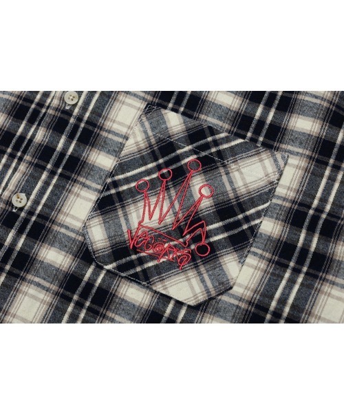 オーバーサイズユーズド加工ワンポイント刺繍ロゴチェック柄シャツ（シャツ/ブラウス）｜Ressaca（レサーカ）