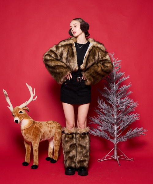セール】Cute fake rabbit fur leg warmers（レッグウォーマー