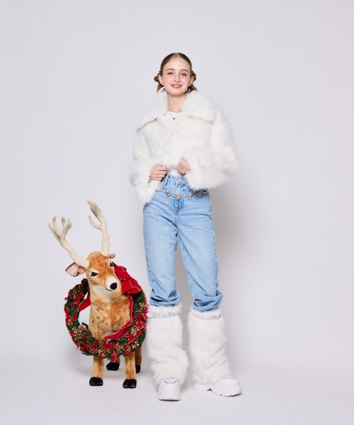 セール】Cute fake rabbit fur leg warmers（レッグウォーマー