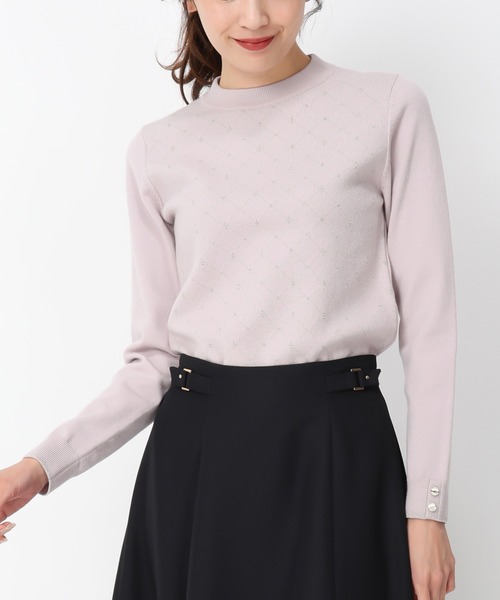 MISCH MASCH(ミッシュマッシュ)の「ラメジャガードハイネックニット/MM448315(ニット/セーター・レディース・ブラック/ピンク/ブルー/ホワイト・フリ-)」の4枚目の写真