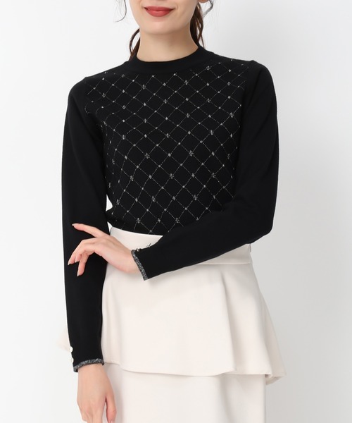MISCH MASCH(ミッシュマッシュ)の「ラメジャガードハイネックニット/MM448315(ニット/セーター・レディース・ブラック/ピンク/ブルー/ホワイト・フリ-)」の3枚目の写真