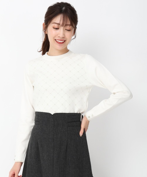 MISCH MASCH(ミッシュマッシュ)の「ラメジャガードハイネックニット/MM448315(ニット/セーター・レディース・ブラック/ピンク/ブルー/ホワイト・フリ-)」の11枚目の写真