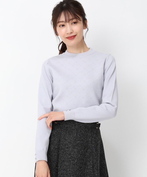 MISCH MASCH(ミッシュマッシュ)の「ラメジャガードハイネックニット/MM448315(ニット/セーター・レディース・ブラック/ピンク/ブルー/ホワイト・フリ-)」の14枚目の写真