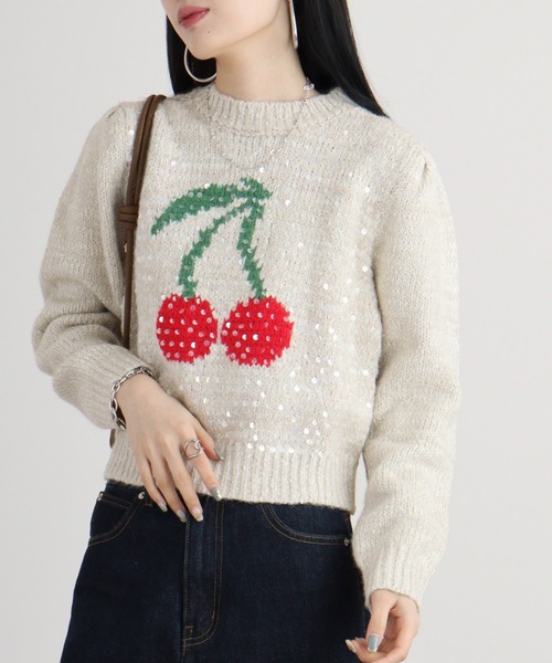 【セール】je crois soi チェリースパンコールニット（ニット/セーター）｜FUNALIVE（ファンアライブ）