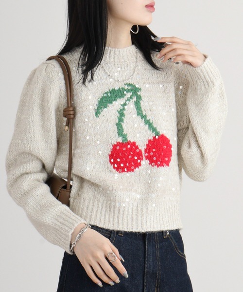 【セール】je crois soi チェリースパンコールニット（ニット/セーター）｜FUNALIVE（ファンアライブ）