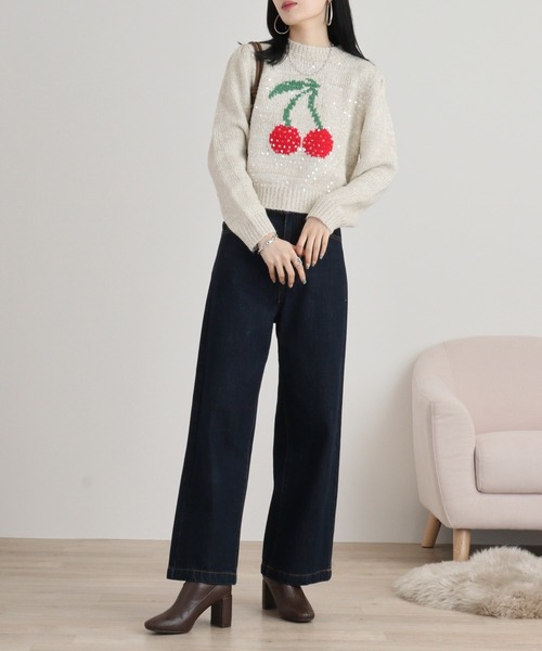 【セール】je crois soi チェリースパンコールニット（ニット/セーター）｜FUNALIVE（ファンアライブ）