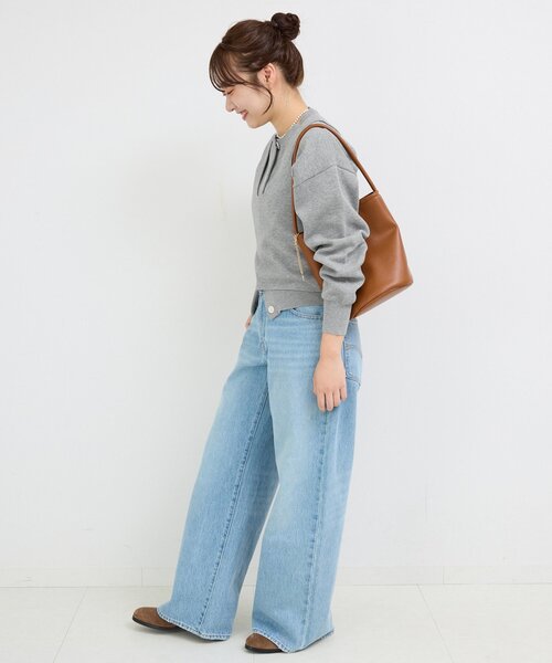 SLOBE IENA（スローブイエナ）の「ダブルフェイスクルーカーディガン（カーディガン/ボレロ・レディース・チャコールグレー/ピンク/ネイビー・FREE）」の19枚目の写真