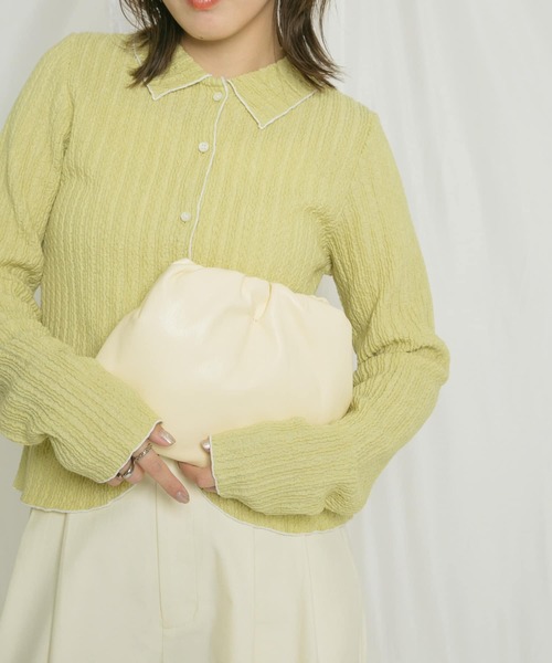 KBF（ケイビーエフ）の「ボールチェーンギャザーBAG（ハンドバッグ・レディース・ブラック/シルバー/イエロー・ONE）」の8枚目の写真