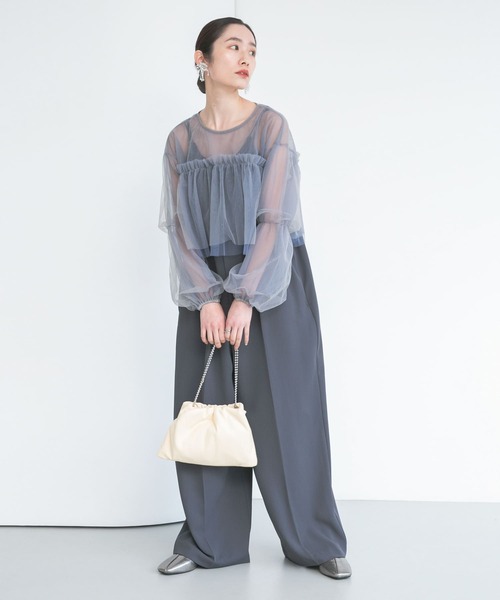 KBF（ケイビーエフ）の「ボールチェーンギャザーBAG（ハンドバッグ・レディース・ブラック/シルバー/イエロー・ONE）」の11枚目の写真