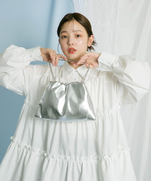 KBF（ケイビーエフ）の「ボールチェーンギャザーBAG（ハンドバッグ・レディース・ブラック/シルバー/イエロー・ONE）」の17枚目の写真