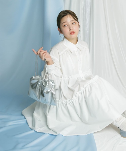 KBF（ケイビーエフ）の「ボールチェーンギャザーBAG（ハンドバッグ・レディース・ブラック/シルバー/イエロー・ONE）」の19枚目の写真