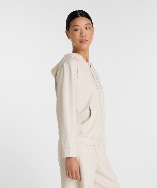 NEW BALANCE（ニューバランス）の「ライトフレンチテリーフルジップジャケット（パーカー・レディース・アイボリー/ブラック/ミント・SMALL/MEDIUM/LARGE）」の4枚目の写真