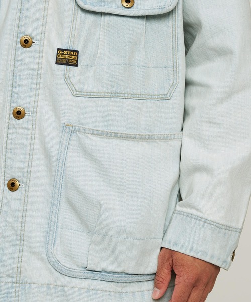G-STAR（ジースター）の「OVERSIZED CHORE JACKET/オーバーサイズチョアジャケット/デニムカバーオール（デニムジャケット・メンズ・インディゴブルー・LARGE/MEDIUM/SMALL/X-LARGE/X-SMALL）」の5枚目の写真