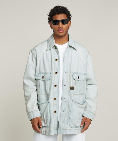 G-STAR（ジースター）の「OVERSIZED CHORE JACKET/オーバーサイズチョアジャケット/デニムカバーオール（デニムジャケット・メンズ・インディゴブルー・LARGE/MEDIUM/SMALL/X-LARGE/X-SMALL）」の8枚目の写真