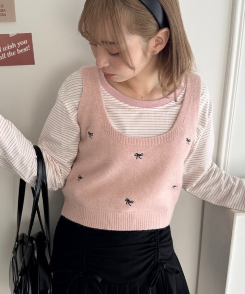 ロエフ レモン刺繍 ビスチェ ベスト ロエフ レモン刺繍 ビスチェ