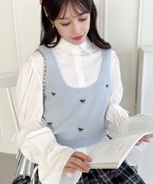 リボン刺繍ビスチェベスト