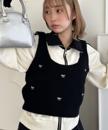 リボン刺繍ビスチェベスト