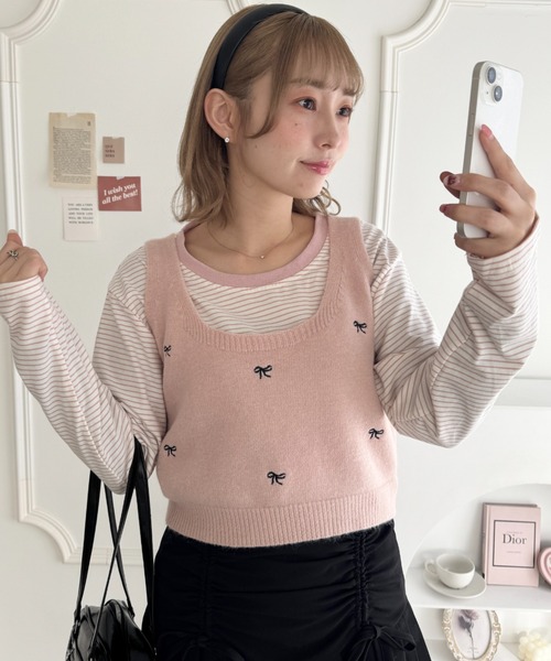 blurhms ブラームス　コットンドリルビスチェ　ベスト blurhms (ブラームス) C/NAPP Border Plain Tee / コットンナッ