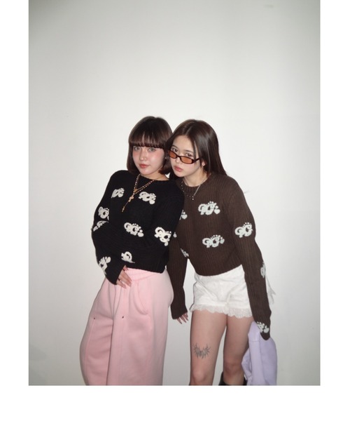 HTH（エイチティーエイチ）の「PG Sagara knit（ニット/セーター・レディース・ブルー系/チャコール/ダークブラウン系・フリー）」の4枚目の写真