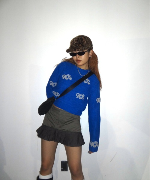 HTH（エイチティーエイチ）の「PG Sagara knit（ニット/セーター・レディース・ブルー系/チャコール/ダークブラウン系・フリー）」の11枚目の写真