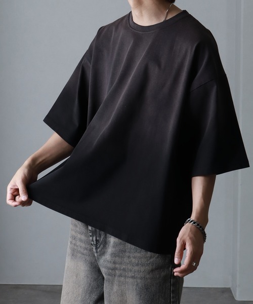 welise(ウェライズ)の「【welise/ウェライズ】ハイクラスコットンスムース レベルグラデーションオーバーTシャツ(Tシャツ/カットソー・メンズ・ブラック系その他2/ブラック系その他/ブラック系その他3・S/M/L)」の16枚目の写真