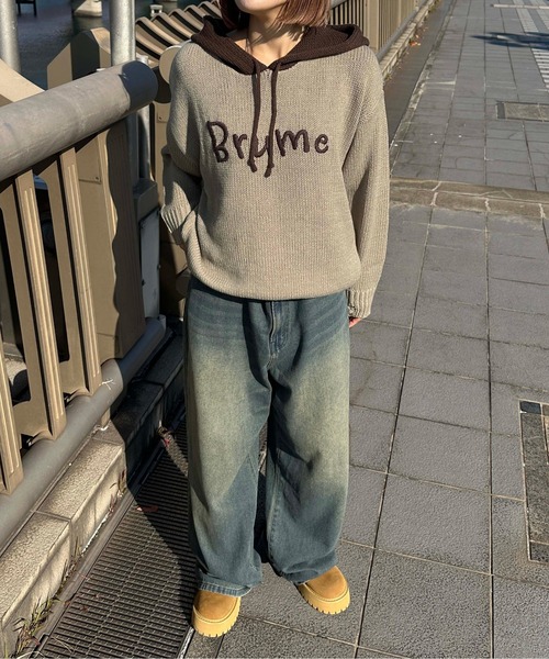 sedacle(セダクル)の「配色ダメージニットパーカー(ニット/セーター・メンズ・ベージュ/ネイビー/アイボリー・SMALL/LARGE/MEDIUM)」の13枚目の写真